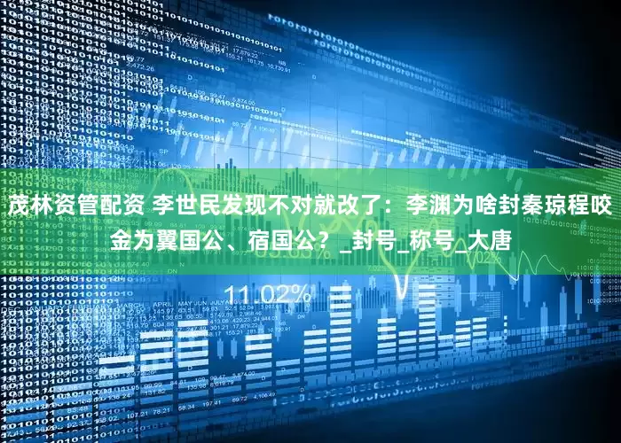 茂林资管配资 李世民发现不对就改了：李渊为啥封秦琼程咬金为翼国公、宿国公？_封号_称号_大唐